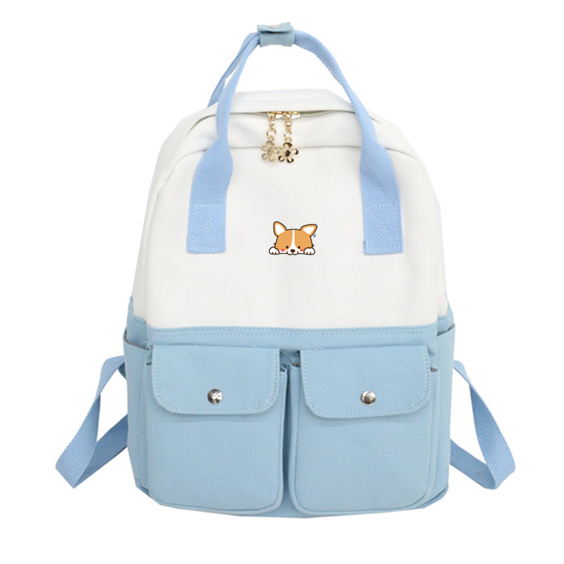 Shiba Inu Corgi Druck Rucksack Lässig Harajuku Hand Reise Rucksack Frauen Schulter Pack Schule Tasche Lolita Mädchen Satchel