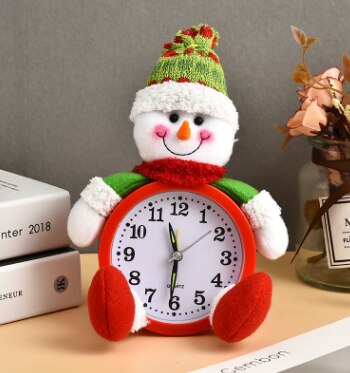 Brand Christmas Alarm Clock Christmas Eve Doll Clock Santa Claus Snowman Table Clock Xmas Decor