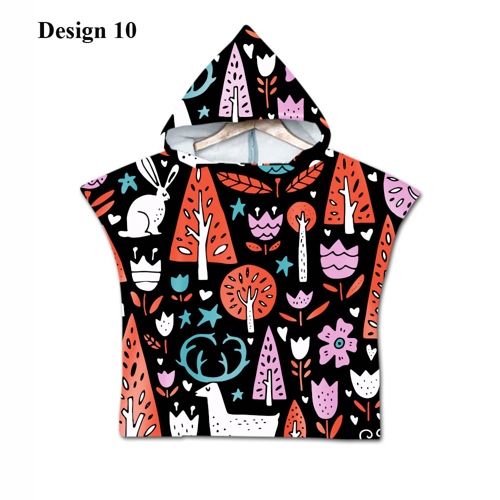 Gotisk cool halloween skræmmende kat skelet kranium baby børn børn hættehåndklæde pool bad strand poncho håndklæde kappe: Design 10