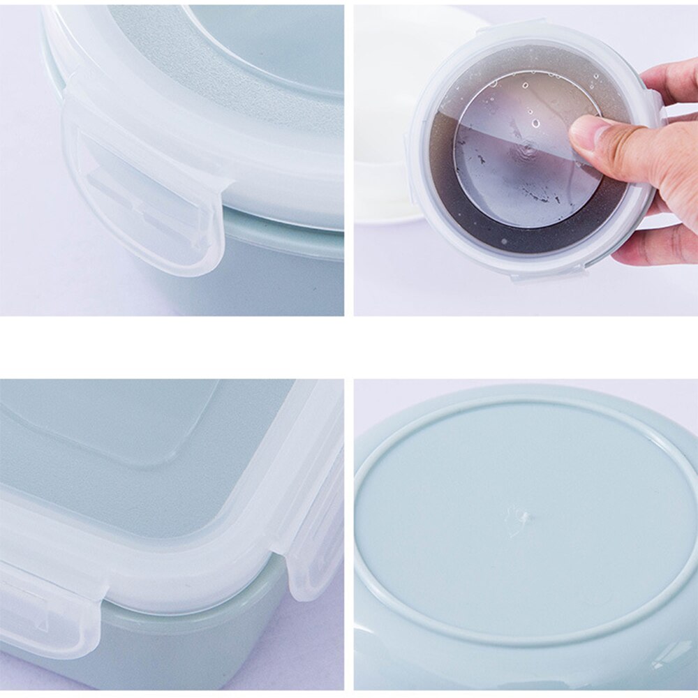 Mini matboks kjøleskap forseglet crisper boks rund firkantet plast korn sortering beholder lufttett forseglet lunsjboks