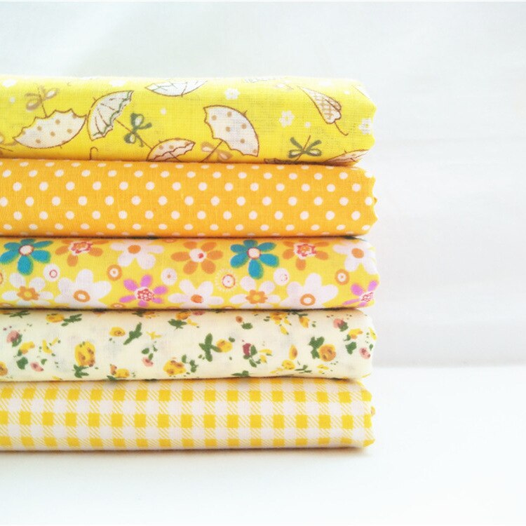 Pure Cotton Plain Hand-made Cloth Group 50 * 50cm Rural Patchwork Style Multi Color Into DIYfabric by the yard: Yellow