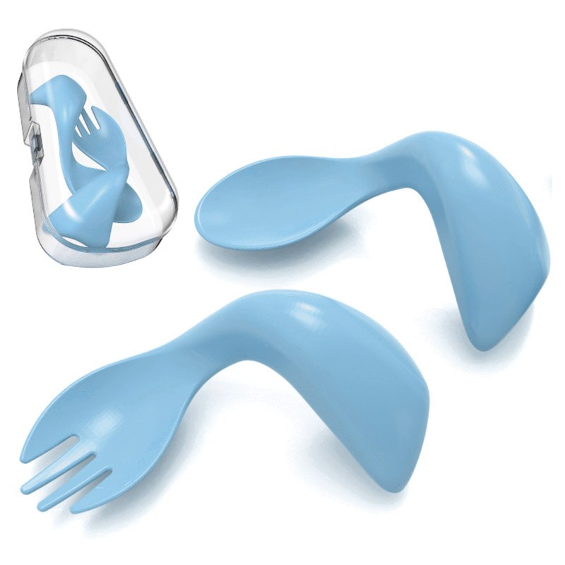 Silicone Baby Feeding Plate Non-slip Suction Tableware for Babi Kids Dishes Infant Food Bowl for Children Pratos Kids Plate: S10 fork and spoon