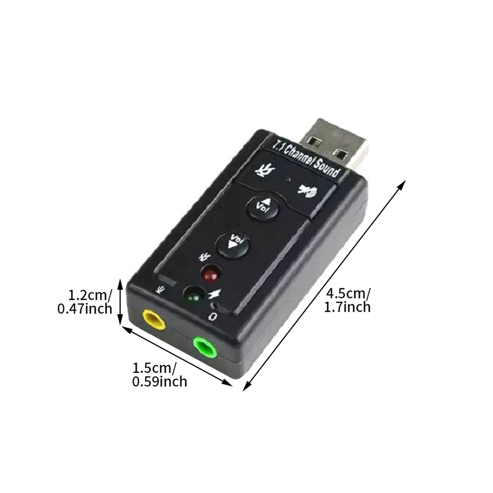 Audio Adapter Stereo Plug And Play 7.1 Channel Computer PC Speaker Earphone External USB Sound Card Recording