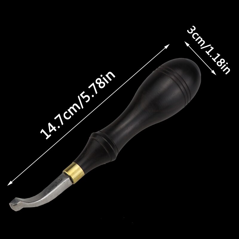 Leather Craft Hand Tools Leather Edge Creasing Tool with Wood Handle