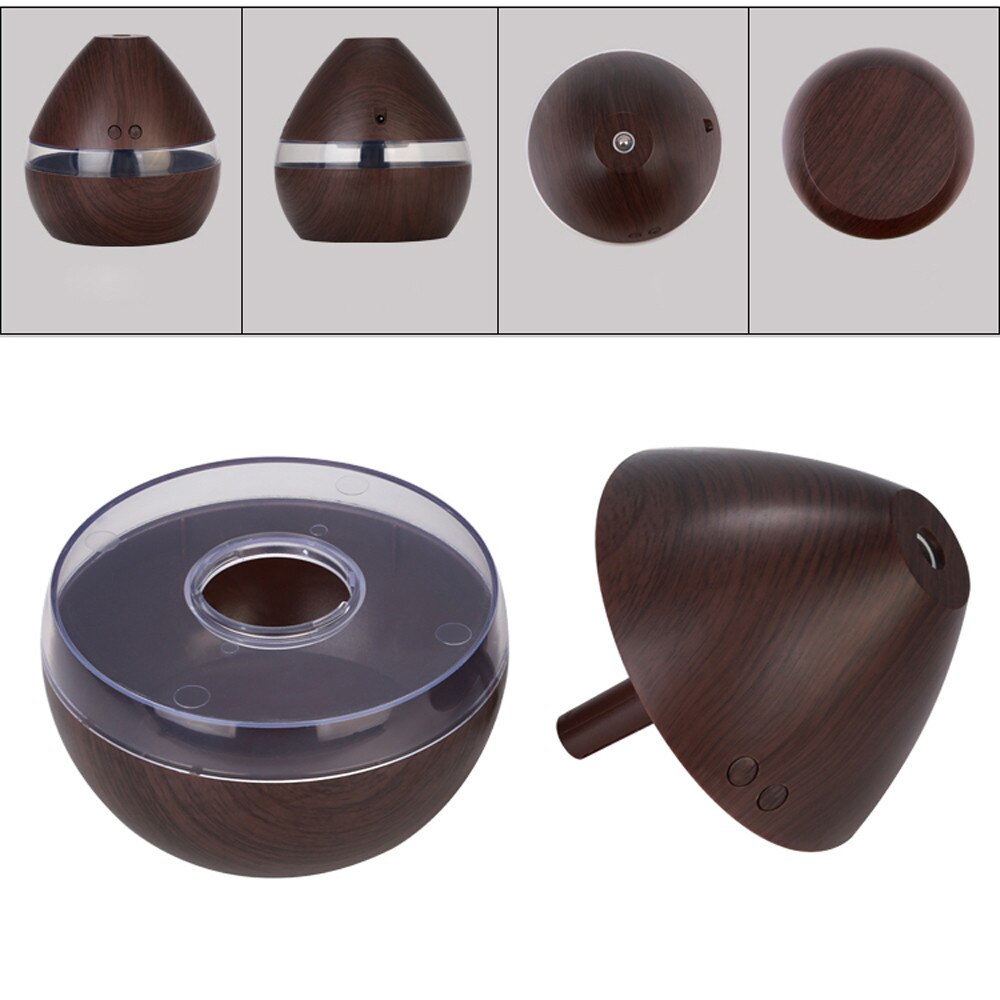 Reed Diffuser Sets Bevochtigen Luchtzuivering Aroma Essentiële Olie Diffuser Led Aroma Aromatherapie 110X115Mm Bruin Nov2