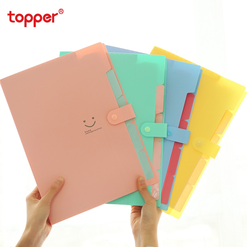 Stationery Student A4 File Folder 5-layer Data Test Paper Bag Multi-function Bill Bag Storage Folder Office Supply
