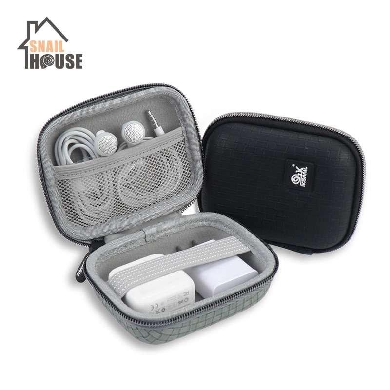 Snailhouse PU Eenvoudige Oortelefoon Zak Mini Headset Opslag Hoofdtelefoon Case Bescherm Data Oplaadkabel Opbergdoos