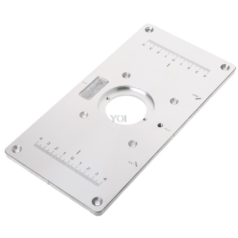 Universal Aluminum Router Table Insert Plate With 4 Leveling Rings & Screws
