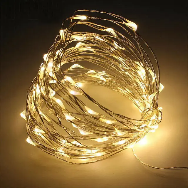 10/20/30M USB LED String Lights Copper Silver Wire Garland Light Waterproof Fairy Lights For Christmas Wedding Party Decoration: Warm White / 13W