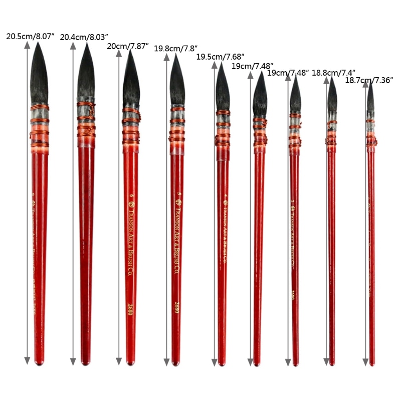 Squirrel Fur Hair Watercolor Paint Brush Ancient Rhyme Painting Brush Art Supply