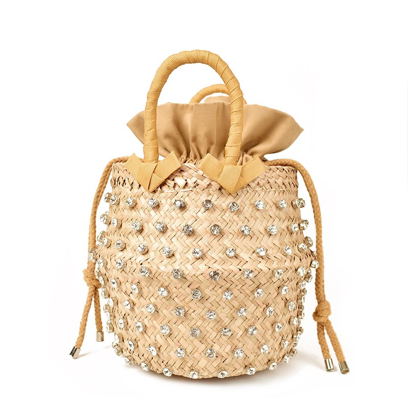 VIP acquista borsa da spiaggia per le vacanze estive con borse calde di design con borsa a secchiello intrecciata da donna con perle