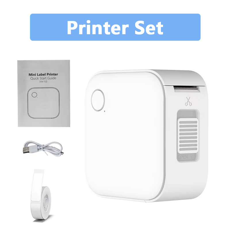 Mini Portable Label Printer Label Maker Machine Small Label Maker Pocket Sticker PrinterFor Home/Office Similar to D110/D11: WHITE