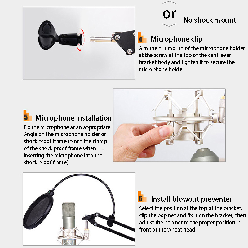 Extendable Mic Stand Foldable Microphone Stand Arm... – Grandado