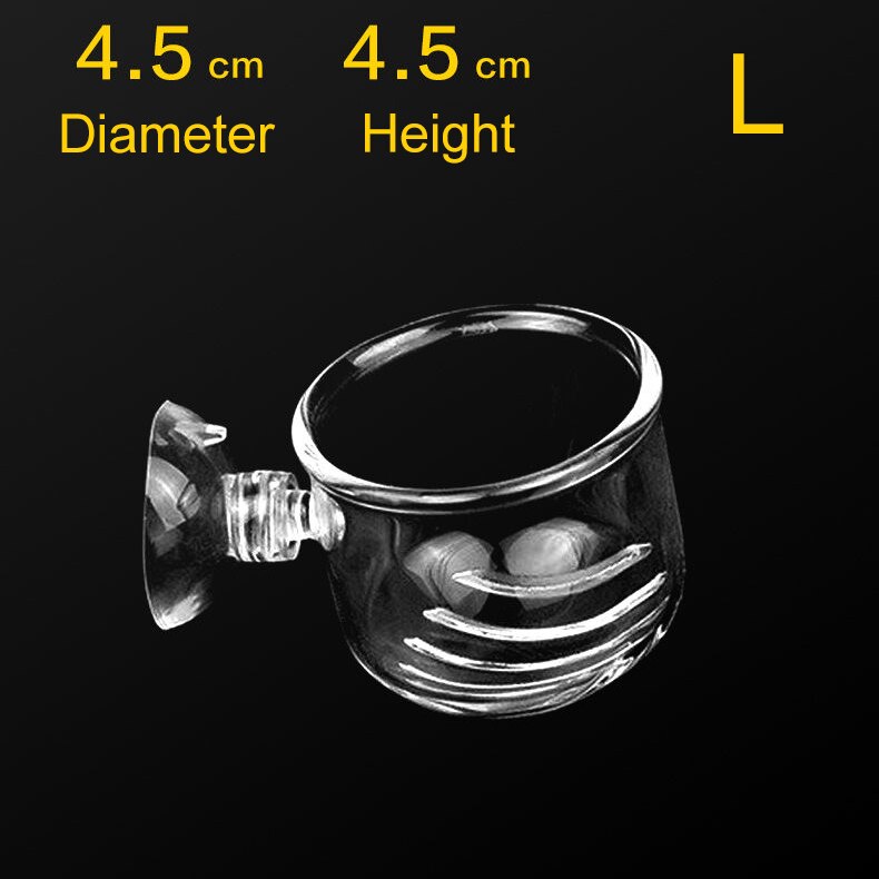 Red Worm Feeder Clear Acrylic Plastic Suction Feeding Cup Fish Tank Shrimp Aquarium Decoration: Round L