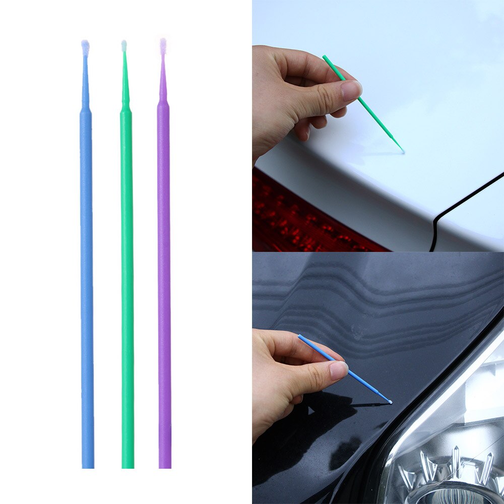 Lote de 100 unidades de herramientas de mantenimiento de automóviles, pinceles de pintura, bolígrafo de colores de retoque, Punta pequeña desechable de odontología