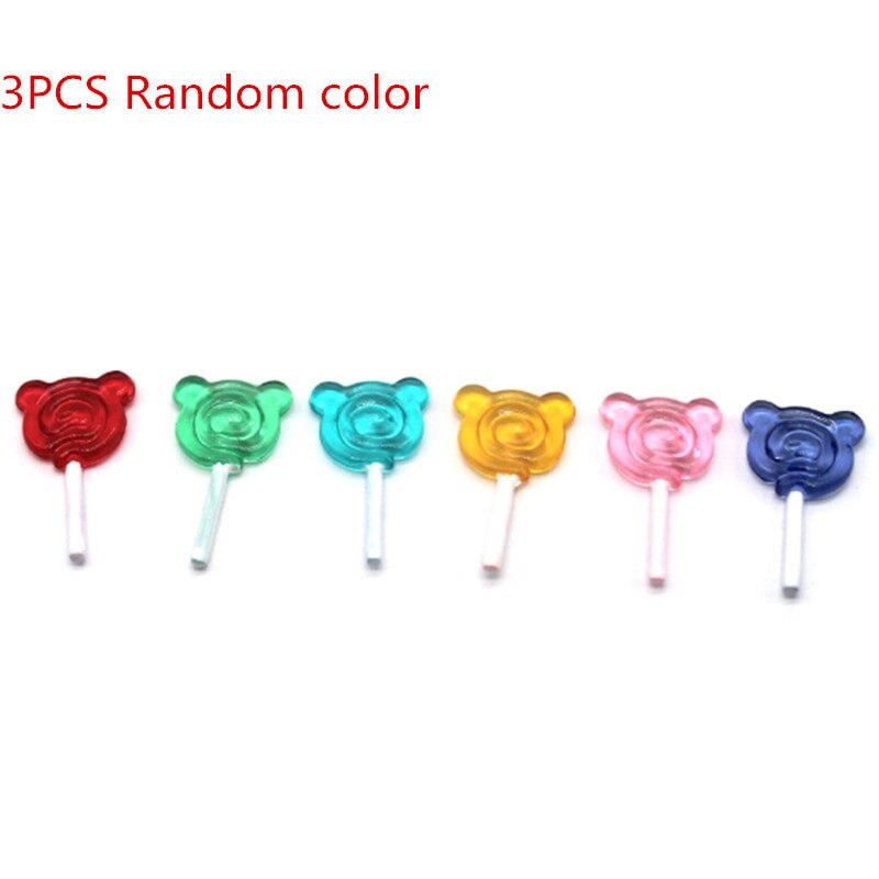 Miniature Food Dessert Sugar Mini Lollipops With Case Holder Candy For Doll House 1/12 Kitchen Furniture Toys Accessories 1:12: 3pcs