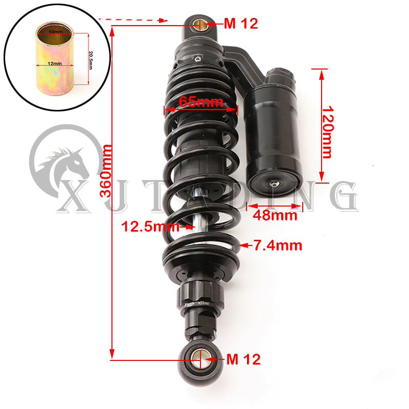 Amortiguador trasero ajustable CNC para coche eléctrico, scooter, motocicleta, Pit Dirt Bike modificado, 320mm/340mm/360mm, 1 piezas: Rojo