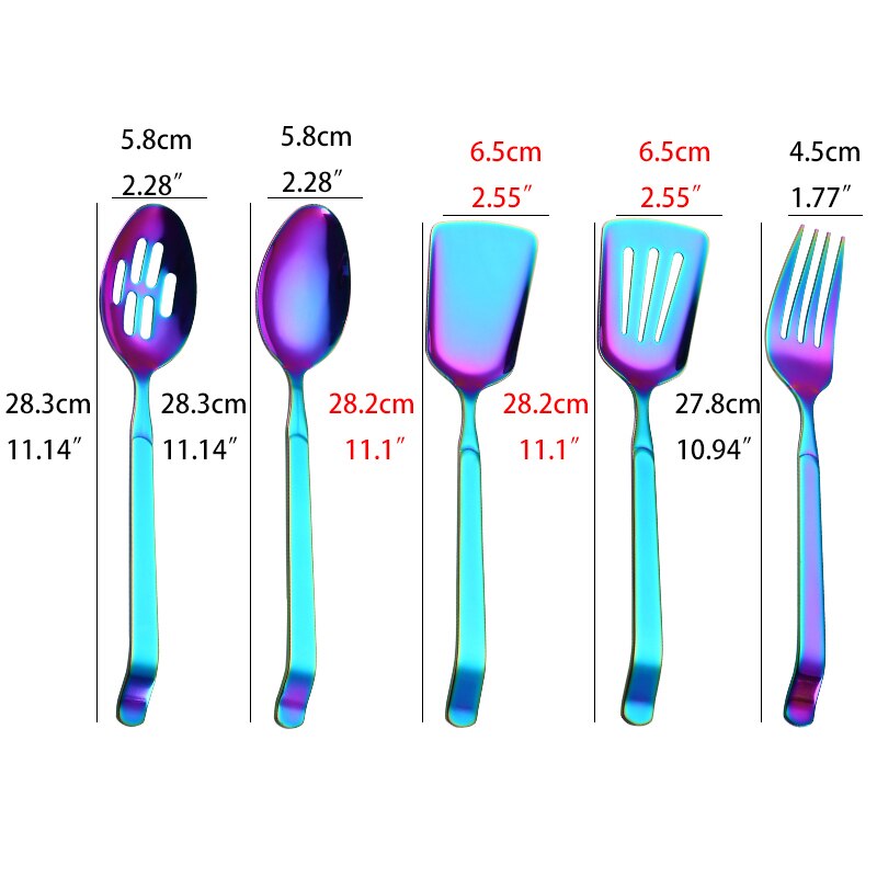 Juego de utensilios de cocina de acero inoxidable, cuchara de Buffet público, restaurante, utensilios de cocina, cucharas, tenedores, colador