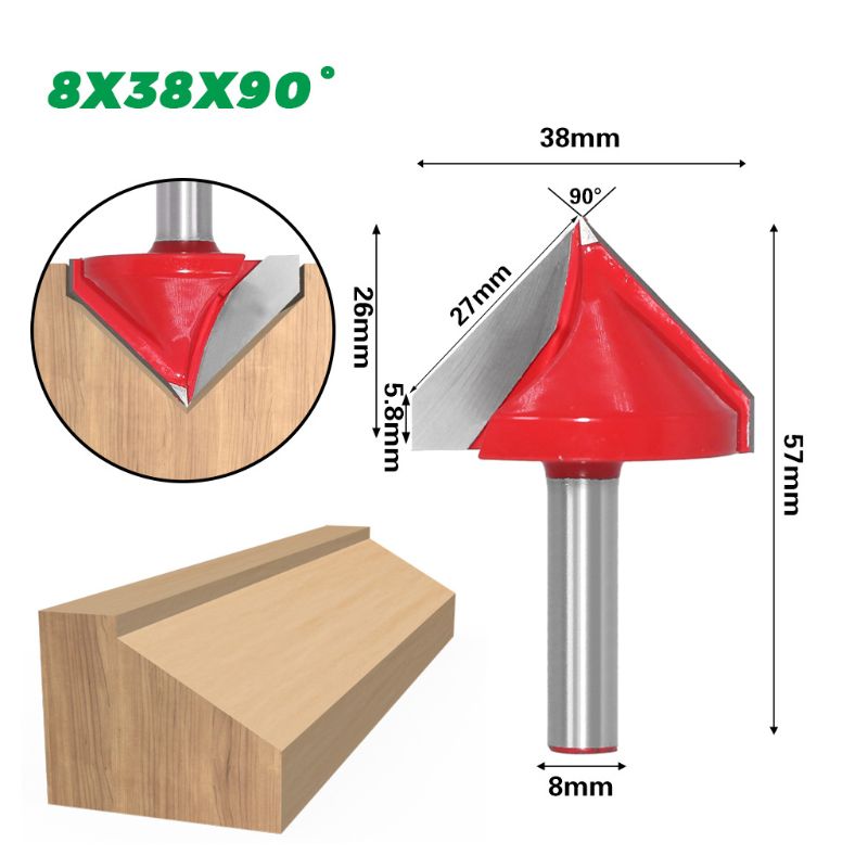 8mm skaft v rille 3d fræser bits cnc massiv hårdmetal ende fræser 60 90 120 150 graders træbearbejdning fræsning: 5