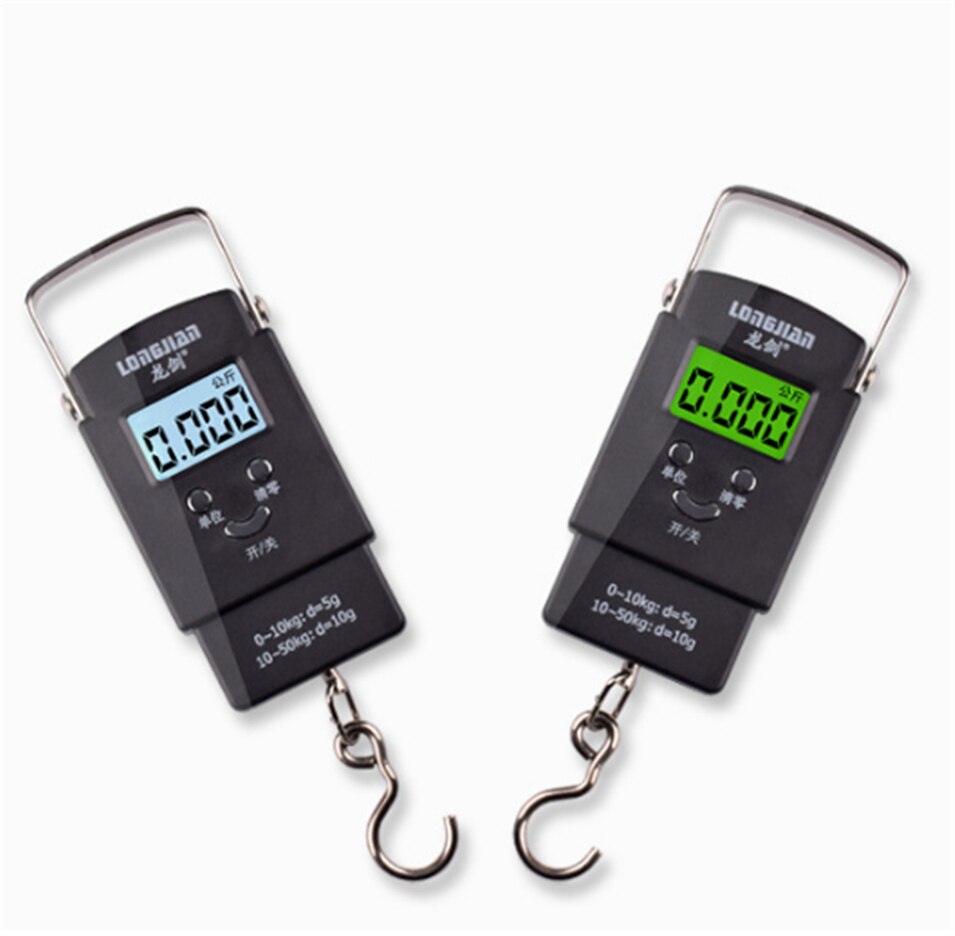 Balanza Digital portátil electrónica de 50KG/110LB 10g gancho colgante de pesca escala de peso del equipaje para balanza romana de equipaje