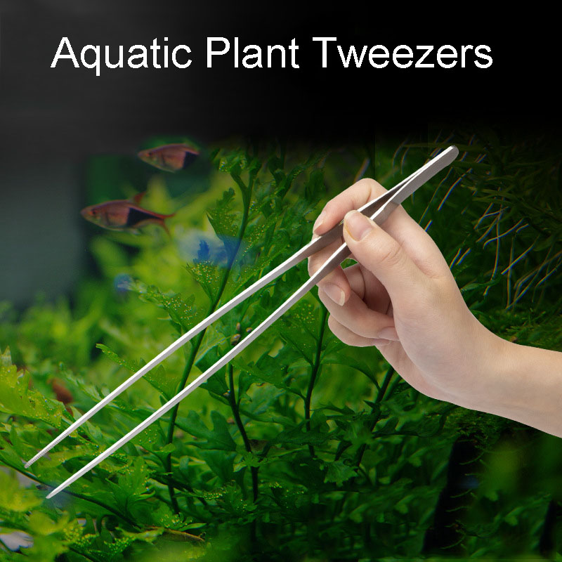 Aquatic Plant Pincet Rvs Aquarium Pincet Tang Rechte Curve Lange Tang Clip Fish Tank Plant Aquascape Gereedschap
