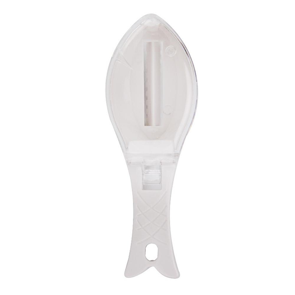 Fish Skin Graters Fishing Skin Scraping Peeler Brush Fast Remove Scraping Scales Device with Cover Kitchen Fish Cleaning Tool: White
