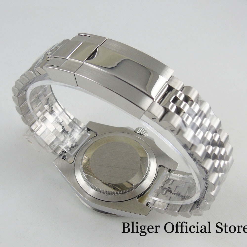 20mm BLIGER Stainless Steel Watch Bracelet Band Deployment Clasp Fit 40mm Watch