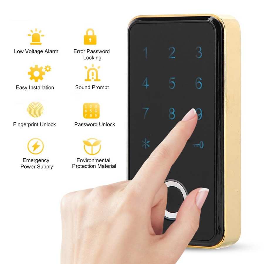 Smart Keyless Biometric Fingerprint Digital Password Electronic Lock For Cabinet File Locker Cabinet/Door/Wardrobe/Drawer Locker