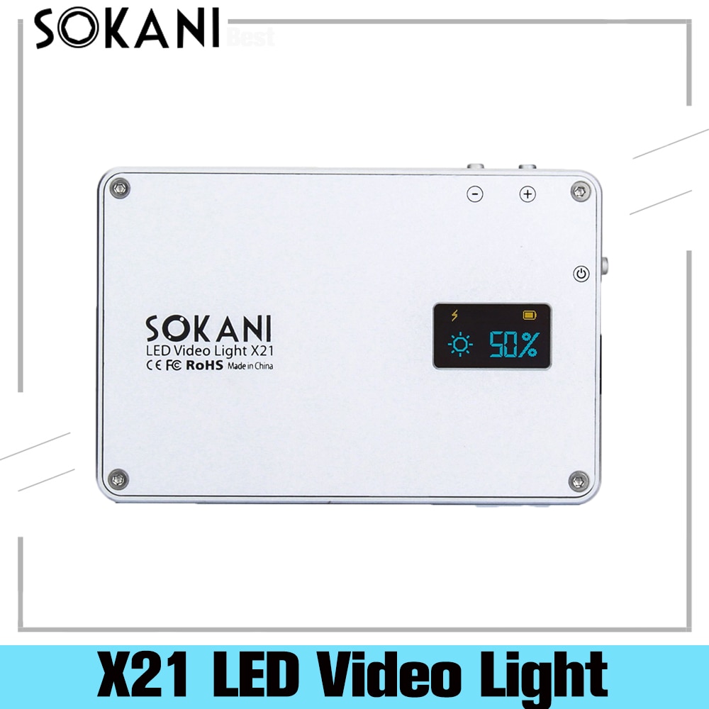 Sokani  x21 led video lys lomme dagslys oled skærm indbygget batteri til iphone dslr camer selfies lampe til fotografering