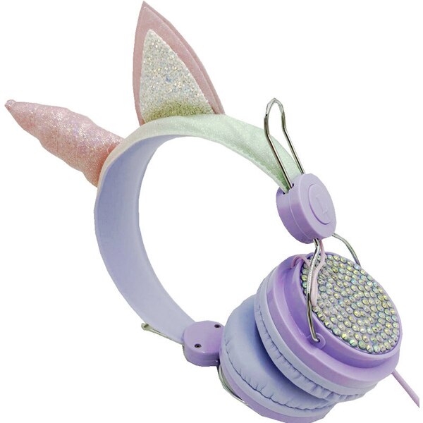 Cute Unicorn Headsets With Microphone Earphone for boys Kids daughter Headphones For Laptop Cellphones PC MP4 Tablet Headsets