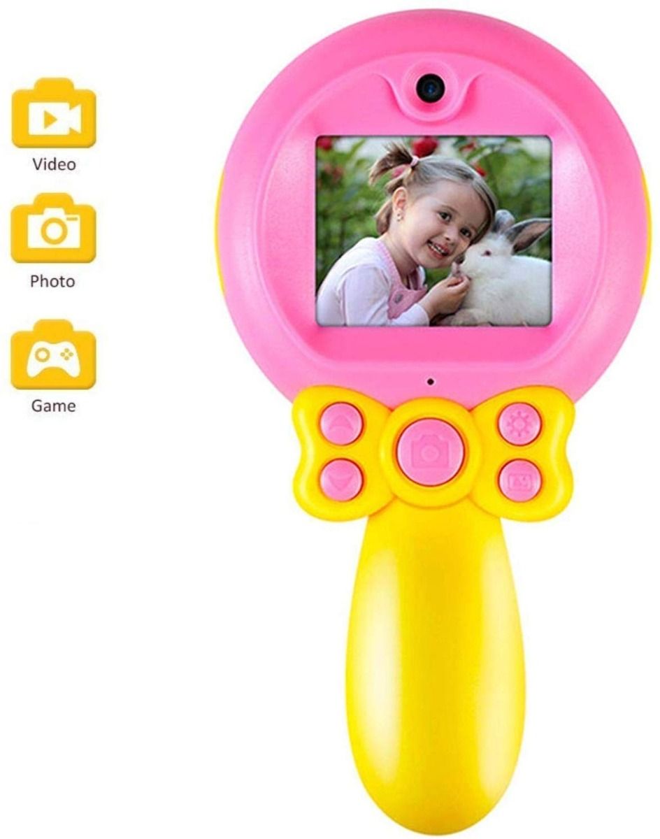 Macchina fotografica por bambini uma forma de sonaglio portatile selfie hd bacchetta magica