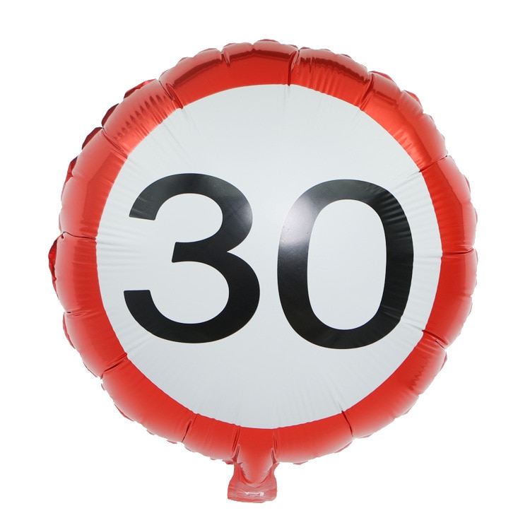 Verkeersborden Wit Rood Kleur 18/30/40/50/60 Aantal Folie Ballonnen Digit Ballonnen Decoraties verjaardagsfeestje Aanbod 1 pc