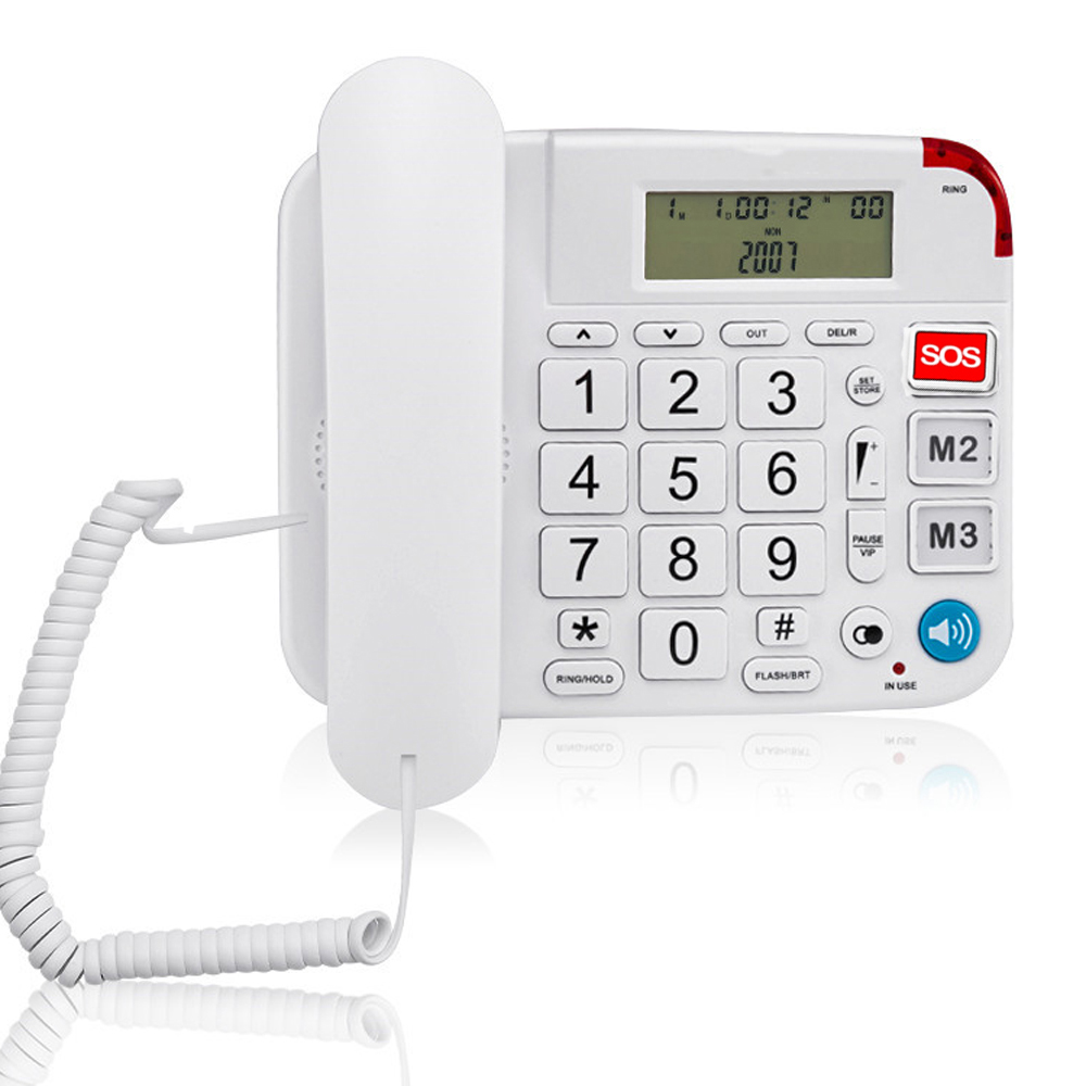 SOS One-Key Dialing Telephone For The Elderly, Large Letter Keys, Large Volume, Home Office Hands-Free Call Landline