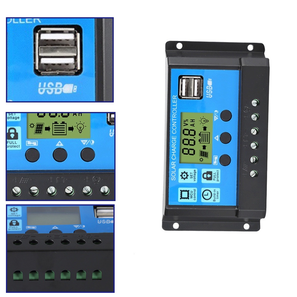 10/20/30A Solar Charger Controller Solar Cell Panel Regulator Charge And Discharge Controller Charger For Home Pv System