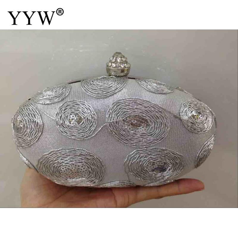 Embroidery Hard-Surface Clutch Bag Famous Brand Handbags Female Vintage Mini Clutches Purse Wallets Night Bags Shoulder Bags: silver