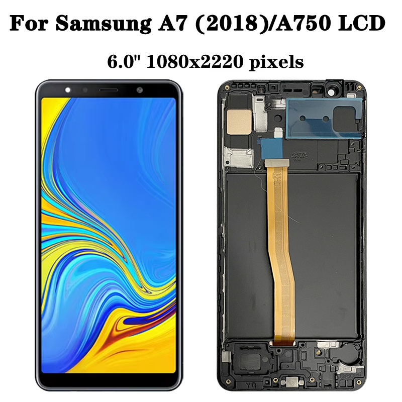 6.0 For Samsung A7 A750 LCD A750F A750FN Display With Frame Touch Screen Digitizer Replacement Parts