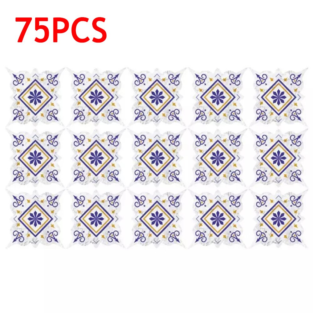 5Pcs 15 Stickers/Sheet Floor Sticker PVC Removable Stickers Wall Floor Corner Stickers Home Decoration Supplies Tiles 8*8cm: 04