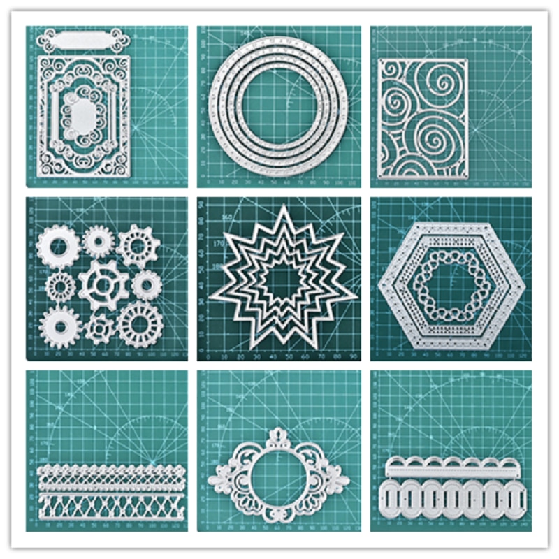 DiyArts Lace Frame Series Metal Cutting Dies Circle Paper Craft Mandala Stencil Templates for Diy Scrapbooking Decorative Mold