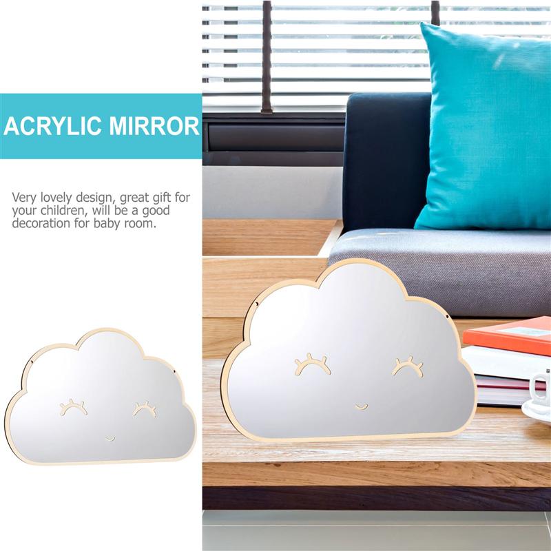 Espejo acrílico con forma de nube para la pared de los niños, decoración creativa de pared de habitación