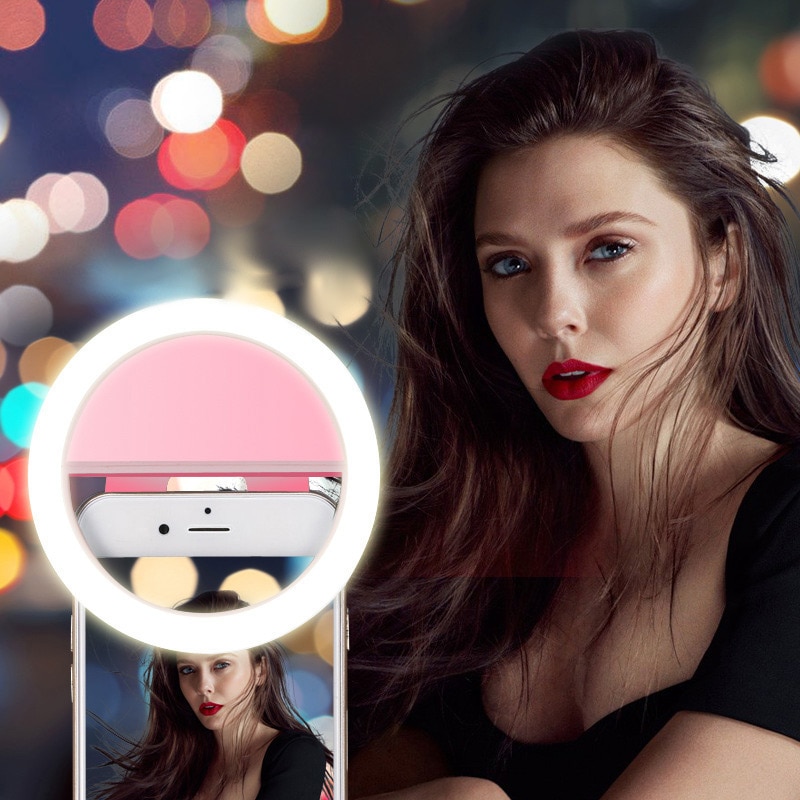 Rovtop Usb Charge Led Selfie Ring Licht Voor Iphone Aanvullende Verlichting Selfie Enhancing Vullen Licht Ring Clip Voor Telefoons