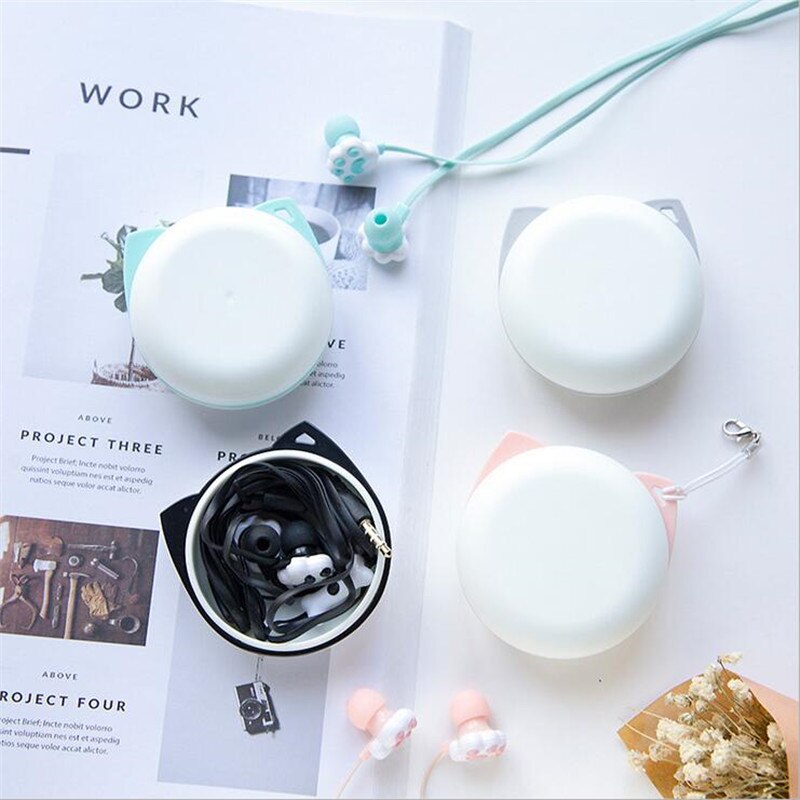 Cute Cat Claw Earphones 3.5mm Stereo in-ear Earbuds with Microphone for iPhone Samsung Xiaomi Girls Kids Child Student