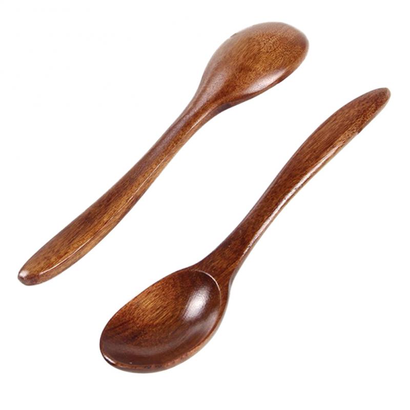 1Pcs 18Cm Natuurlijke Golf Houten Lepel Milieu Te Reinigen En Duurzaam Koken Honing Koffie Lepel Keuken Keuken levert