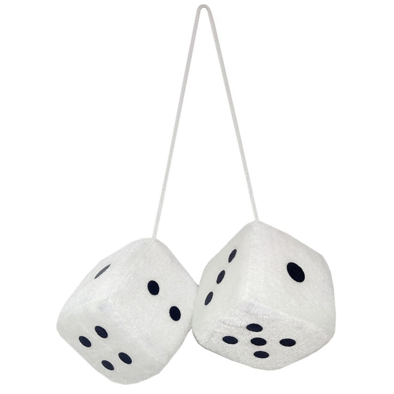 Multicolor Pluche Dices Auto Opknoping Hanger Jaar Dobbelstenen Fluwelen Dobbelstenen Model Decoratie Achteruitkijkspiegels Styling: GRIJS