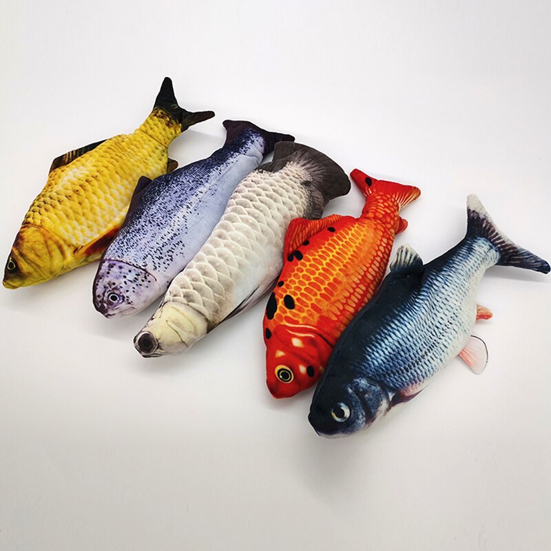 Juguete eléctrico para gatos, pez 3D con carga USB, simulación de peces móviles, juguetes para mascotas, suministros de juguete flexible