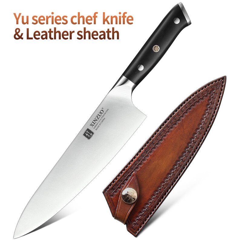 XINZUO couteau de cuisine allemand à haute teneur | Ustensile de Chef 8.5 ''1.4116 couteaux de cuisine en acier inoxydable pour la viande, manche en ébène