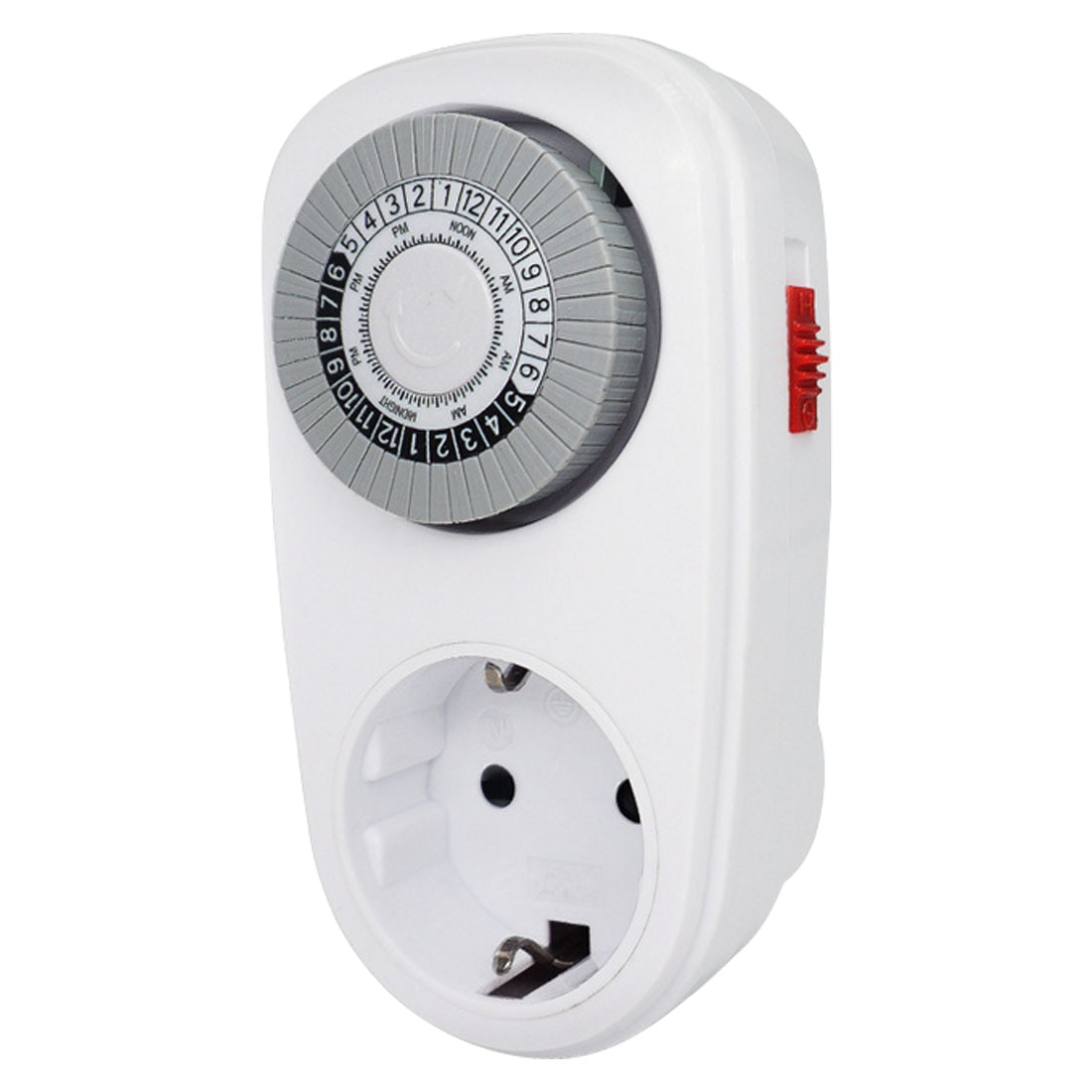 24 Hours Programmable Mechanical Mini Timer Switch Smart Countdown Switch Socket 125V 15A White