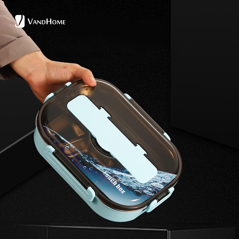 304 Roestvrij Staal Lunchbox Japanse Bento Doos Met Compartimenten Voor Kinderen Magnetron Voedsel Container Met Servies Set