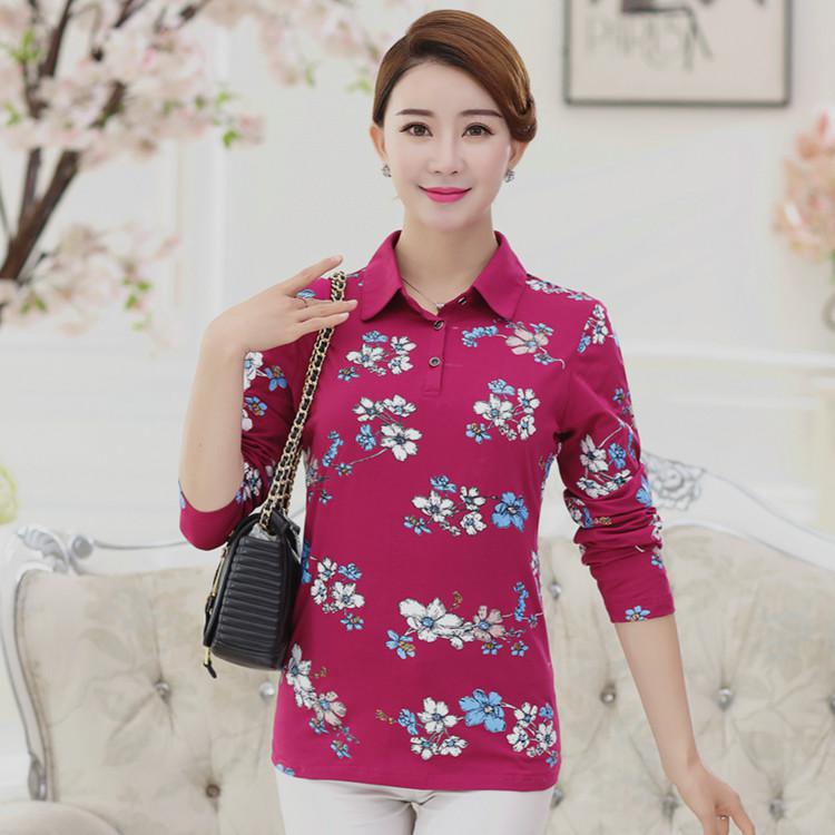 YAUAMDB femmes polos été L-4XL femmes hauts t-shirts imprimer vêtements à manches longues boutons minces dames vêtements ly59: as picture / L