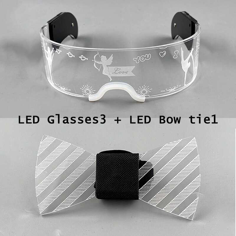 LED Technologie Gläser LED Acryl Fliege LED Produkt einstellen Licht hoch Party Gläser GEFÜHRTE Gläser Männer Krawatte Karneval DJ Party Stütze: Stil 3