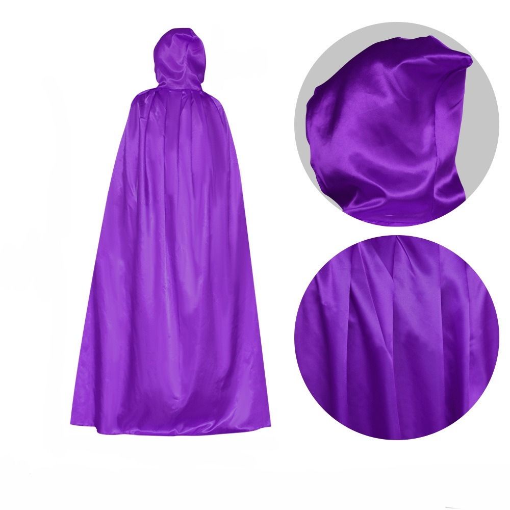 Reusable Solid Color Halloween Cloak with Big Hat Classic Grim Reaper Cloak Hooded Cape Mopping Costume Cosplay Cape Festivals
